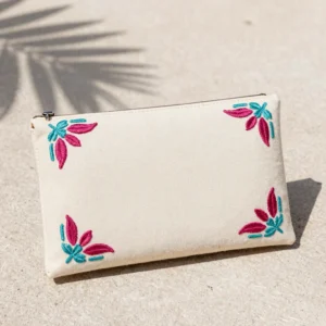 Condado Hand-Embroidered Canvas Clutch